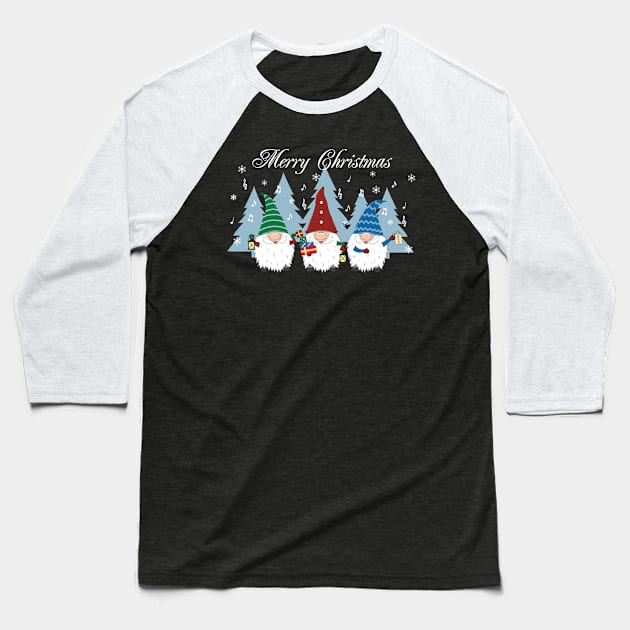 Christmas Gnomes Baseball T-Shirt by Ferrous Frog